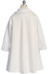 Elegant Girls White Coat - Polapolis Fabric with Flower Decoration 2-14